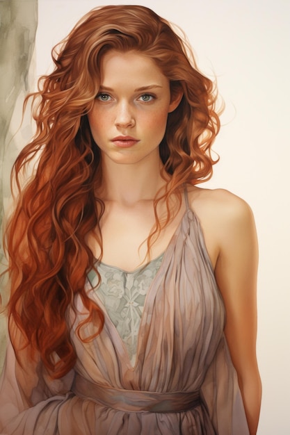 Portrait of a beautiful redheaded woman