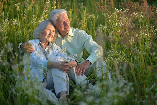 Portrait of beautiful senior couple in the park