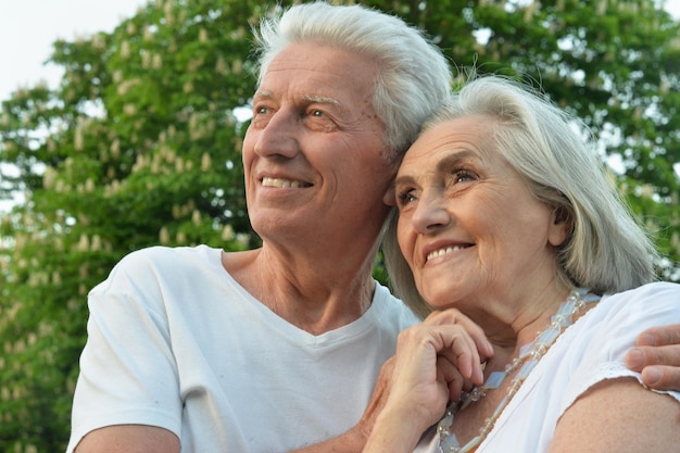 Portrait of beautiful senior couple posing