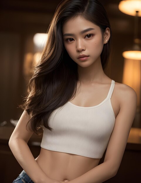 Portrait of a beautiful sexy girl with perfect body