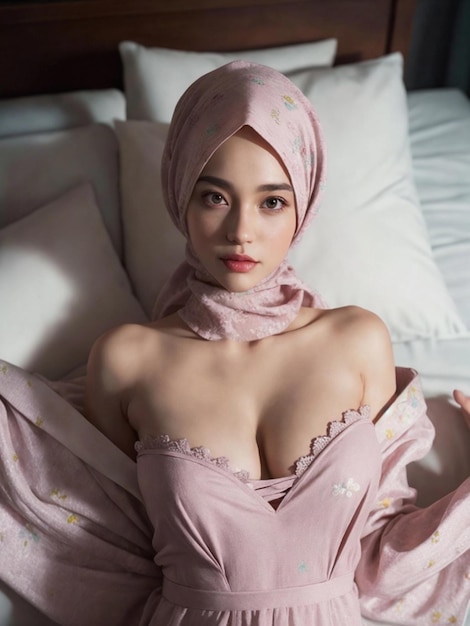 Portrait of a beautiful sexy woman wearing the hijab