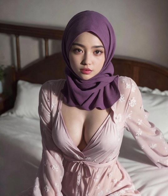 Portrait of a beautiful sexy woman wearing the hijab