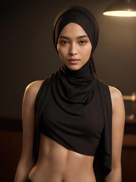 Portrait of a beautiful sexy woman wearing the hijab