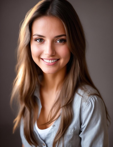 Portrait beautiful smiling 20yr old woman