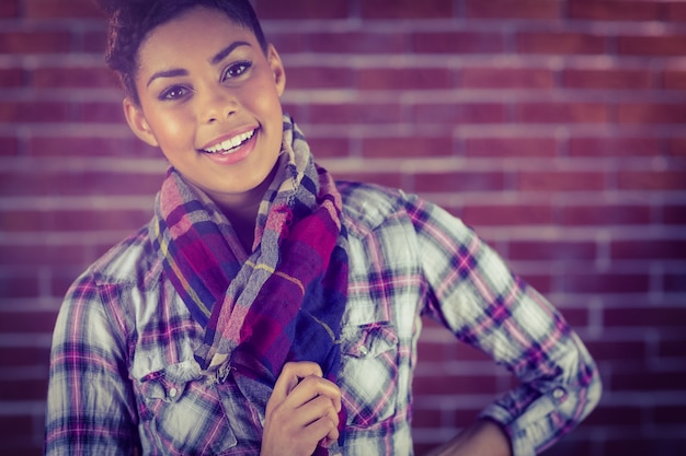 Photo portrait of a beautiful smiling hipster