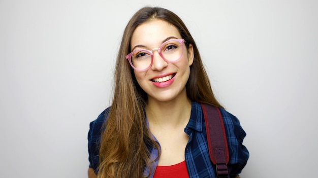 Portrait of beautiful smiling student girl