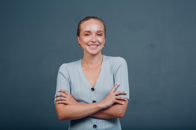 Portrait of beautiful smiling young european woman