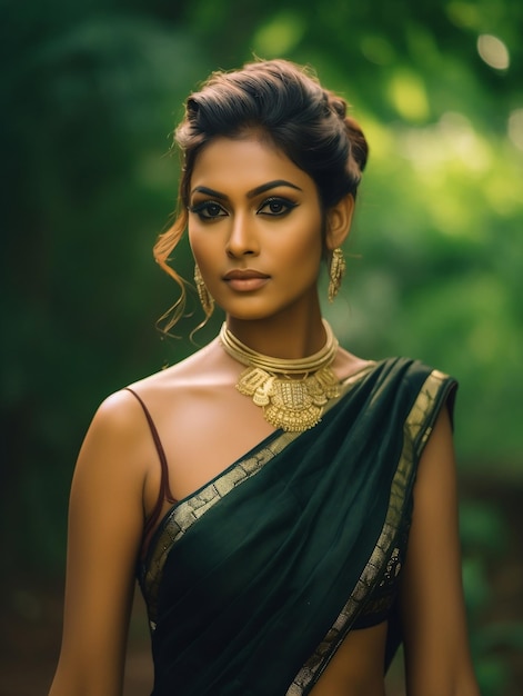 a portrait of beautiful sri lanka girl