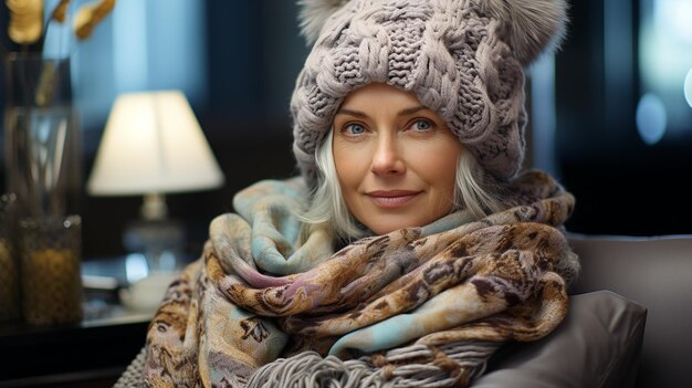 Photo portrait of beautiful woman in a hat