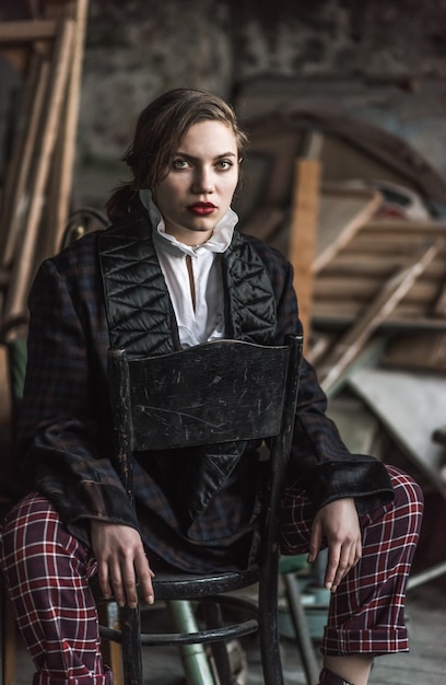 Portrait of beautiful woman looking at camera