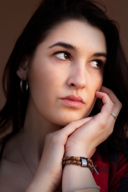 Portrait of a beautiful woman outdoors