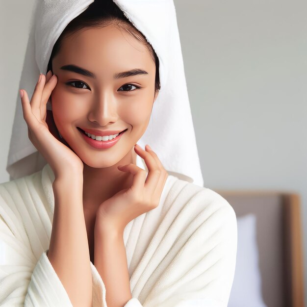 Photo portrait of a beautiful woman in spa