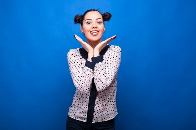 Portrait of beautiful woman standing up person