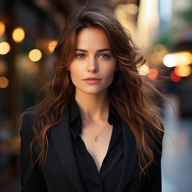 Portrait of a beautiful woman in suit