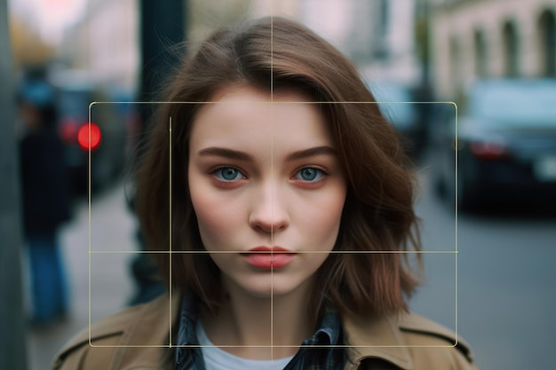 Photo portrait of beautiful woman that is on the street beautiful illustration picture generative ai