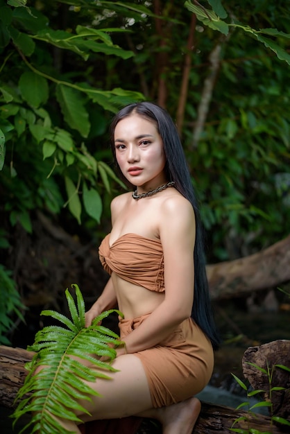 Portrait of beautiful woman in traditional costumes Culture of ThailandxA