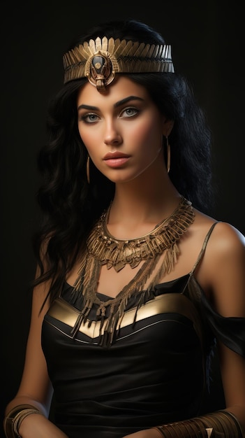 Premium AI Image | Portrait of beautiful woman wearing fantasy Egyptian  makeup Cleopatra Generative AI