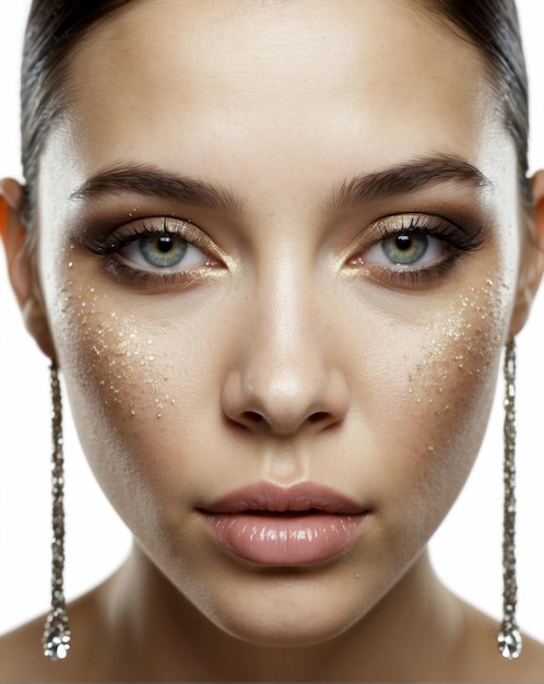 Photo portrait of a beautiful woman wearing jewelry