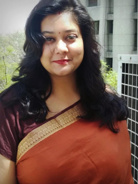 Portrait of beautiful woman wearing sari