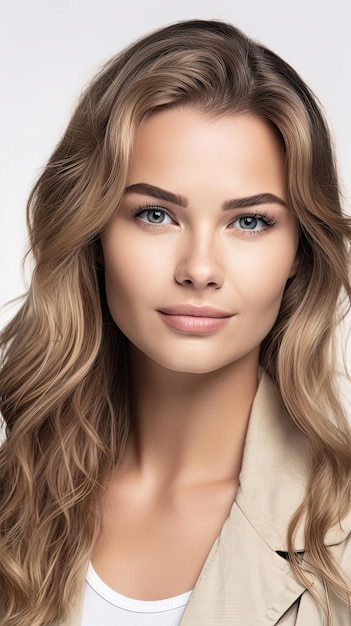 Portrait of a beautiful woman with long hair