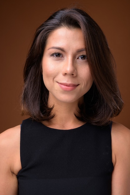 Portrait of beautiful woman with short hair