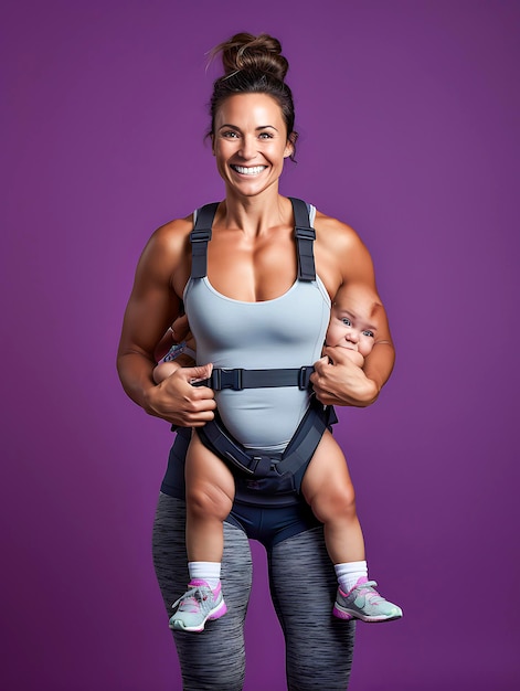 Portrait of a beautiful woman working out at the gym and doing fitness exercises healthy concept