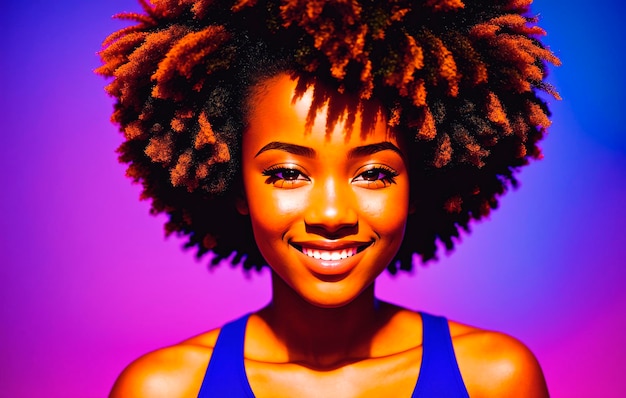 Portrait of a beautiful young african american woman with afro hairstyle