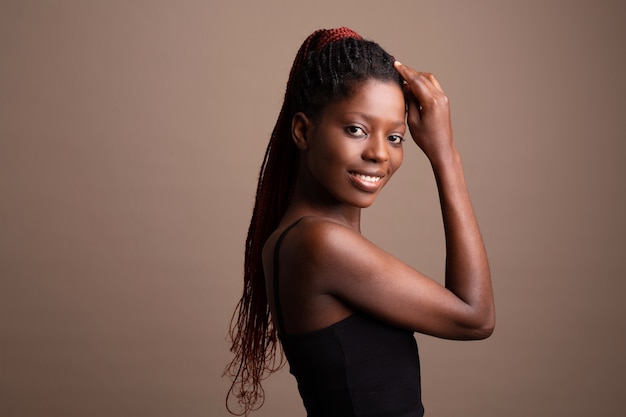 portrait of a beautiful young african woman