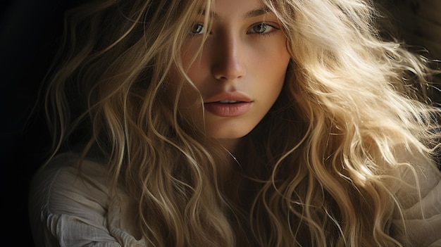 Premium AI Image | portrait of a beautiful young blonde girl with a ...