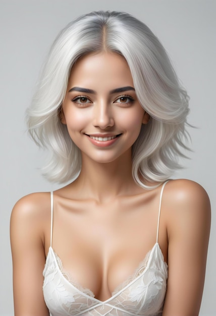 Портрет красивой молодой блондинки с профессиональным макияжем