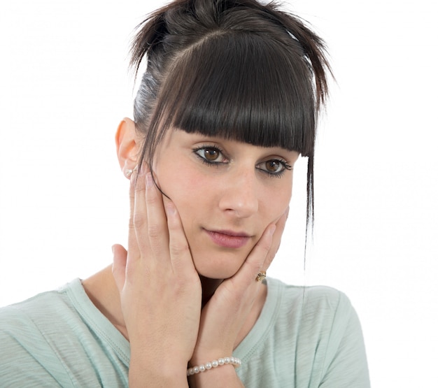 Portrait of a beautiful young brunette