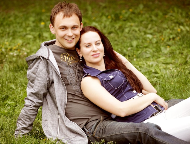 Portrait of beautiful young couple