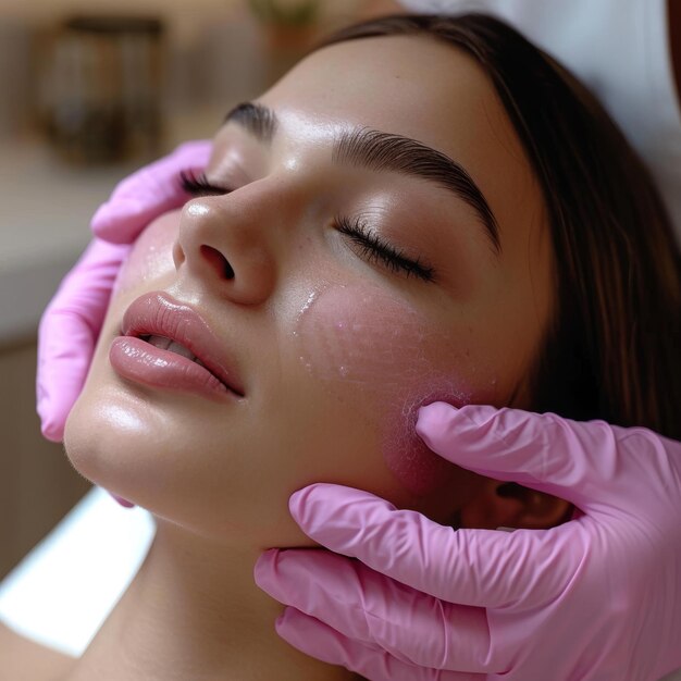 Portrait beautiful young face woman with beauty spa concept