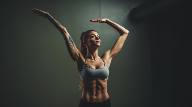 portrait of beautiful young fitness woman in gym