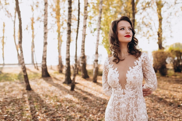 Portrait of beautiful young girl outdoors in spring