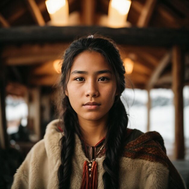 Photo portrait of a beautiful young girl