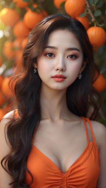 Portrait of Beautiful Young Korean Girl