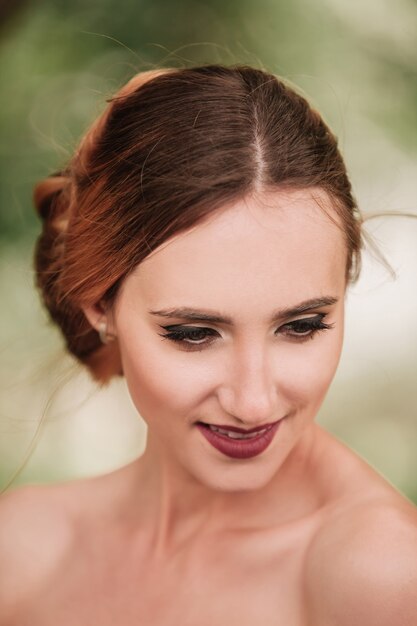 Portrait of a beautiful young woman bride