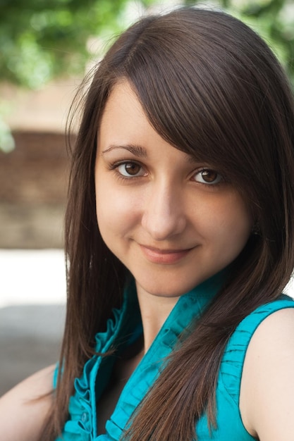 portrait of a beautiful young woman close up