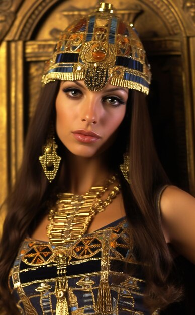 Portrait of a beautiful young woman in Egyptian style Studio shot