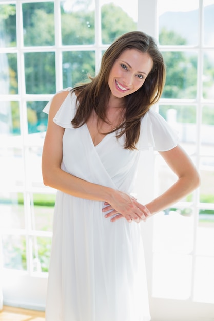 Portrait of a beautiful young woman at home