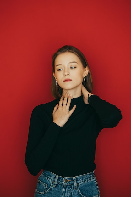 Portrait of beautiful young woman isolated