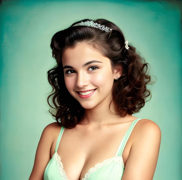 Portrait of a beautiful young woman in lingerie Studio shot