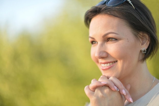 Portrait of a beautiful young woman resting