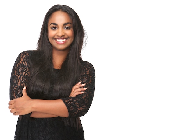 Portrait of a beautiful young woman smiling