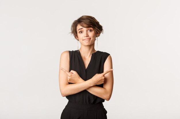 Photo portrait of a beautiful young woman over white background