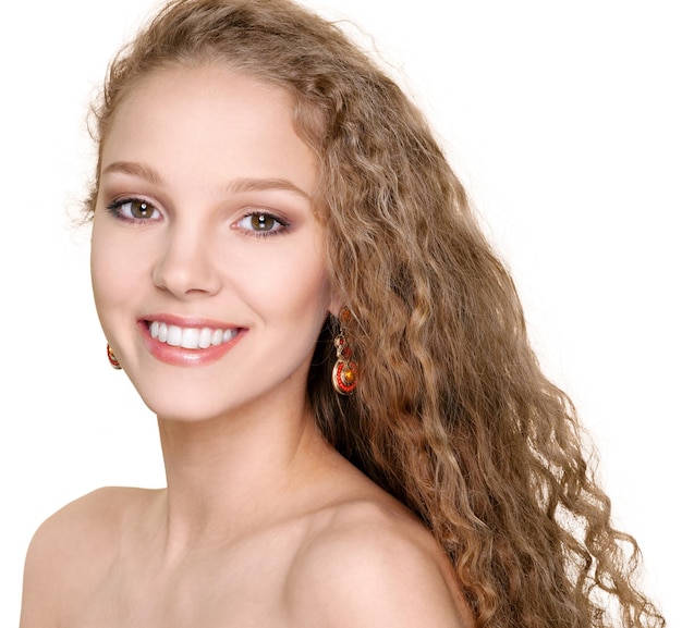 Portrait of beautiful young woman with    make-up