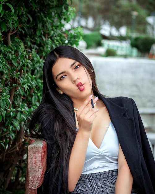 Photo portrait of a beautiful young woman