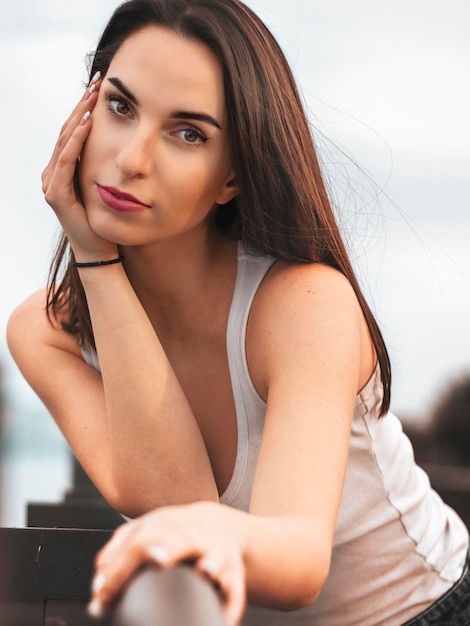 Photo portrait of a beautiful young woman