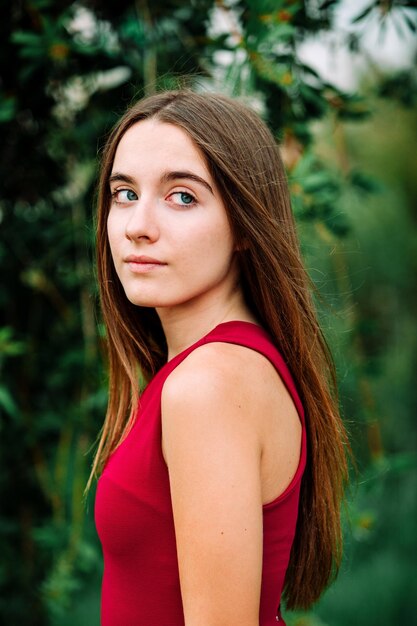 Portrait of beautiful young woman